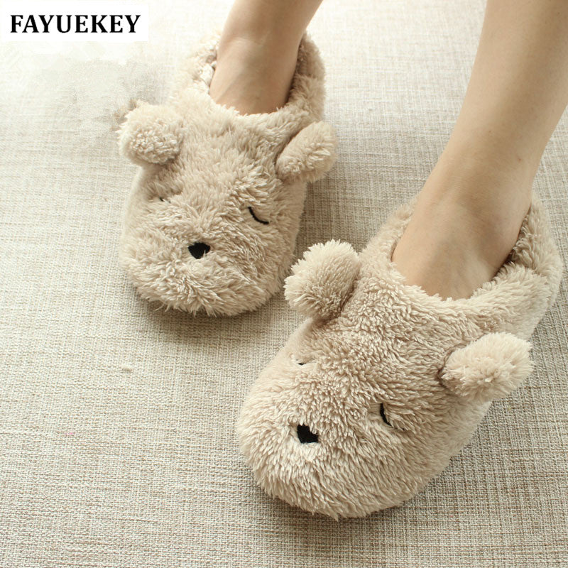 Fluffy Cute Dog Home Slippers