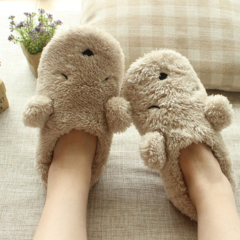 Fluffy Cute Dog Home Slippers