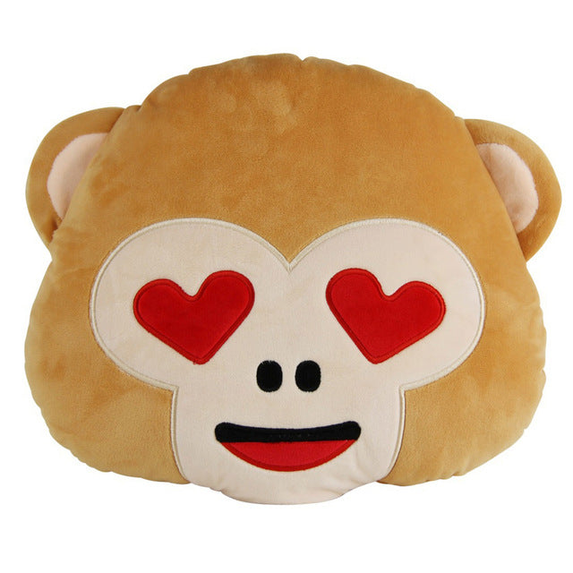 Monkey Emoji Throw Pillows