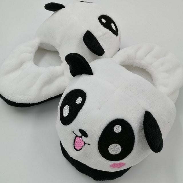 Winter Fuzzy Panda Slippers
